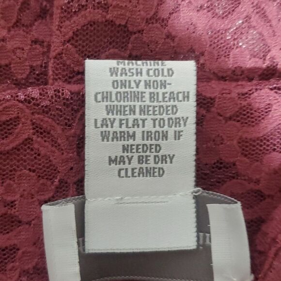 Soft Surroundings Lace Stretch Long Sleeve Layering Top Dusty Rose Pink Mauve - Picture 5 of 5